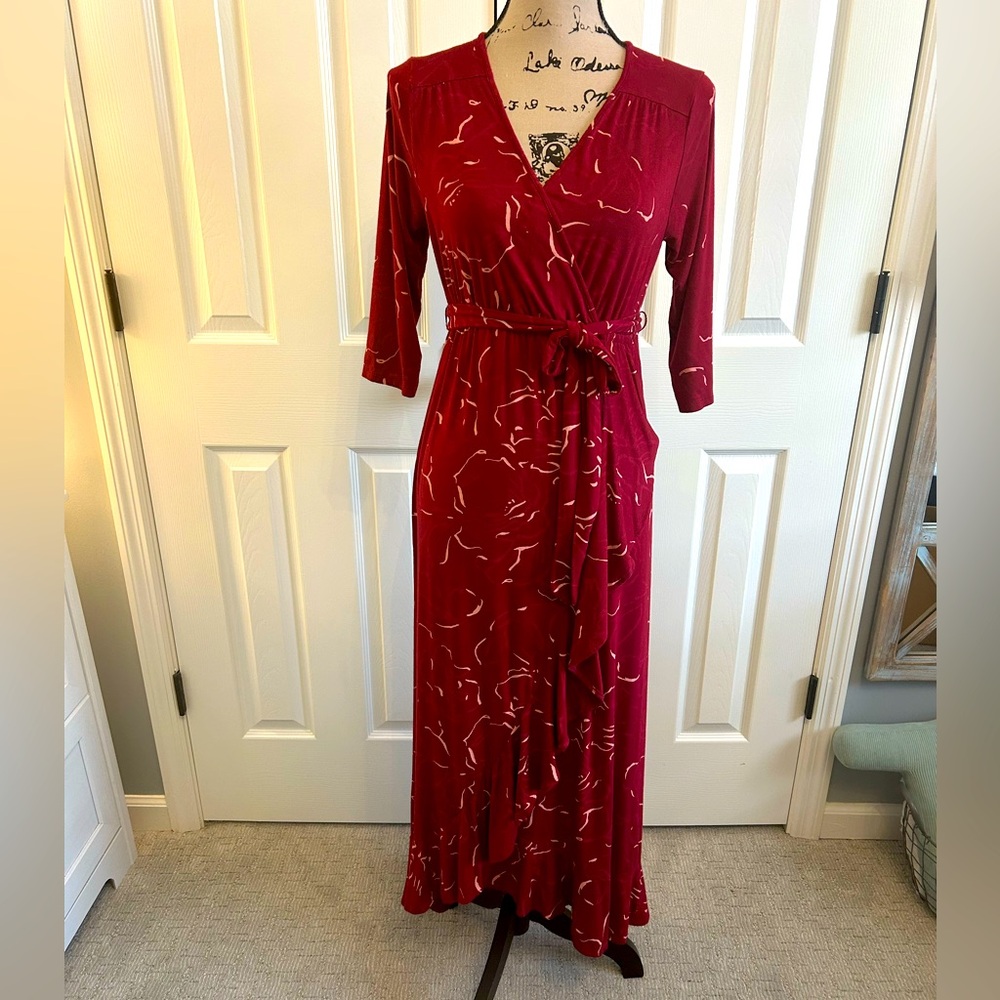 Isabel maternity by Ingrid & Isabel Red Faux Wrap Dress XS